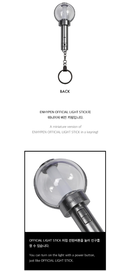 Enhypen Light stick key ring back